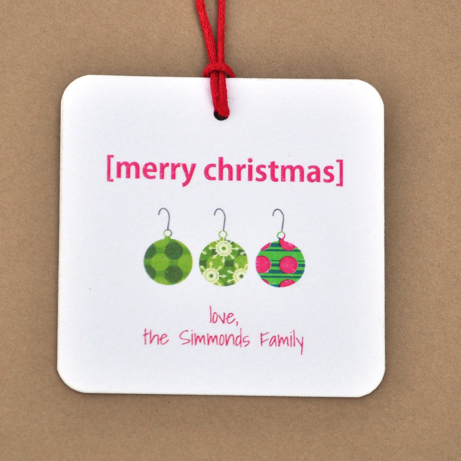 Christmas Gift Tags Personalized: Set of 20