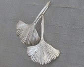 Ginkgo Leaf Earrings Sterling Silver