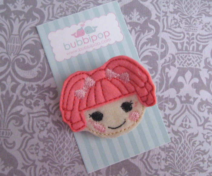 Felt Hair Clip Tippy Lala Doll No Slip Felt Hair Clippie