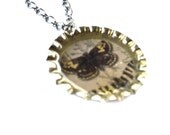 Butterfly Bottlecap Necklace. Resin Pendant by Everyday Bohemian on Etsy.