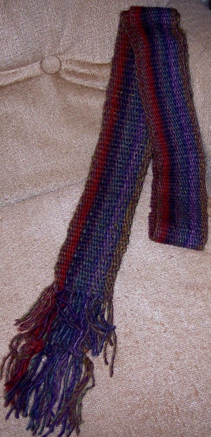 Handwoven Scarf Wool and Acrylic Blend