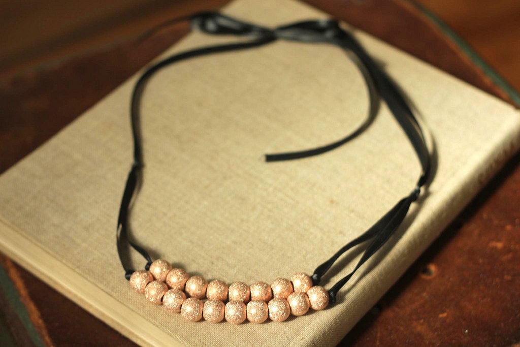 rosegold beaded necklace