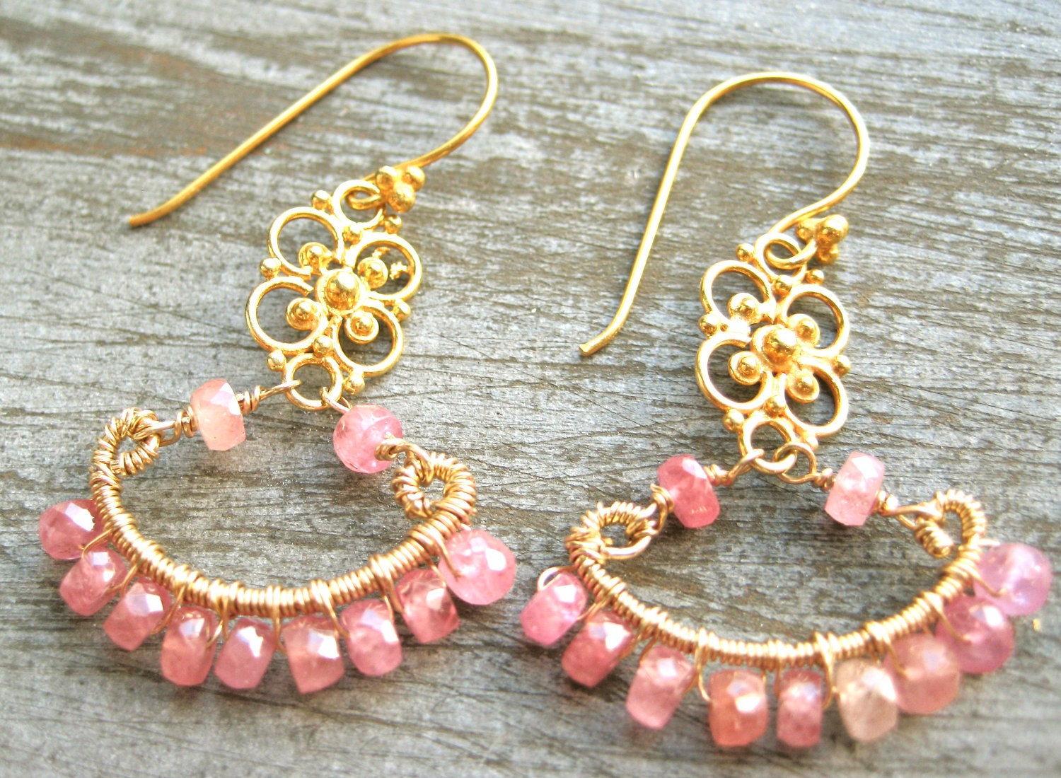Friday I'm in Love Pink Sapphire Gemstone Earrings