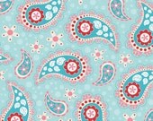 Sugar and Spice Fabric Aqua Paisley from Riley Blake Designs 1 Yard New