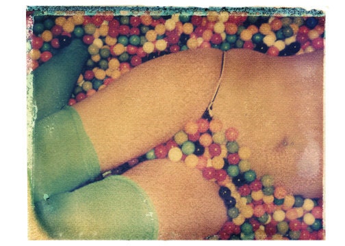 polaroid of "girl in gumballs" -8x10 image in 11x14 mat- signed by artist