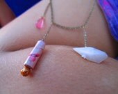 SALE Mixed Media Charm Necklace, Jungle Princess
