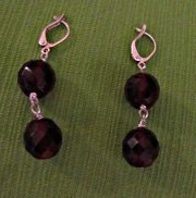 Glass Garnet Earrings