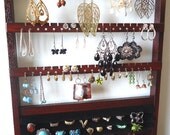 Jewelry Holder, Ring Holder, 20 Rings, 54 Plus Prs, 16 Jewelry Pegs, Oak, Wood, Boutique Quality & Design, BEAUTIFUL STORAGE, 6/9
