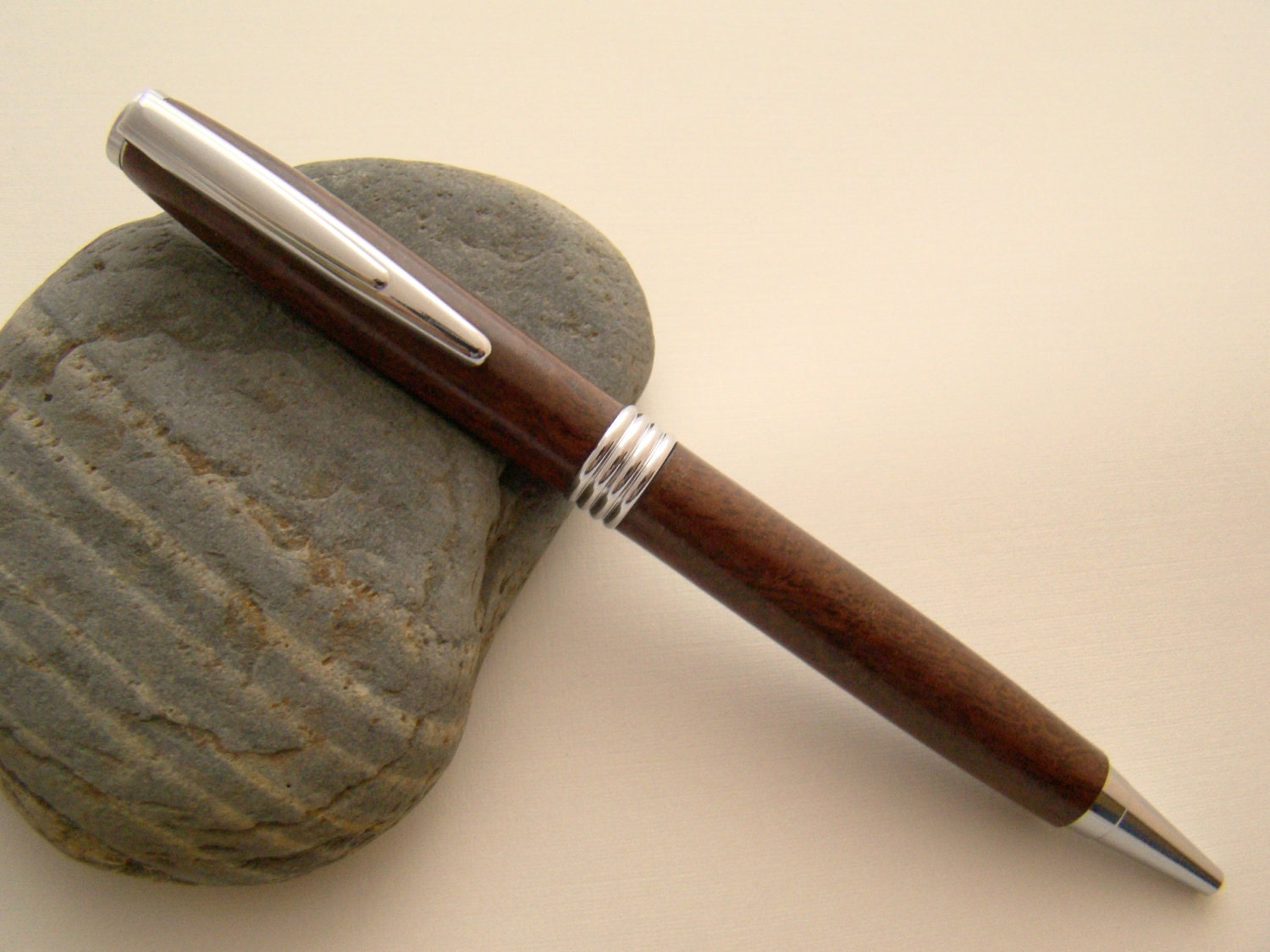 Handcrafted Curly Jarrah in Trimline Wooden Ink Pen Free Shipping