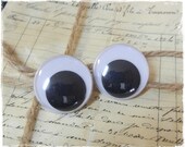 30mm Black and White Wiggle Eyes with post and shank for Plush Stuffed Animals 10 Pieces