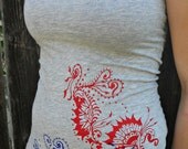 Gray Peacock Flower Tank Large
