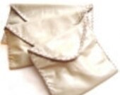 Recycled LEATHER Handmade Hand Stitched Wallet Small Envelope Bag Sustainable Gift CHAMPAGNE Bag luxboheme