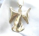 9ct Gold Handmade Unique Folded Angel Pendant/Necklace