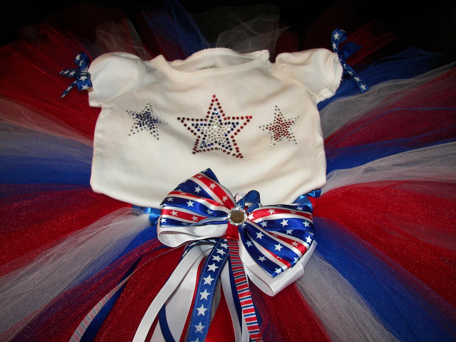 Stars and Stripes, Red, White and blue Boutique Tutu Set--Patriotic and Full of Sparkles