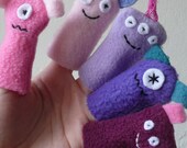 Monster Finger Puppets, Pink & Purple (5 pack)