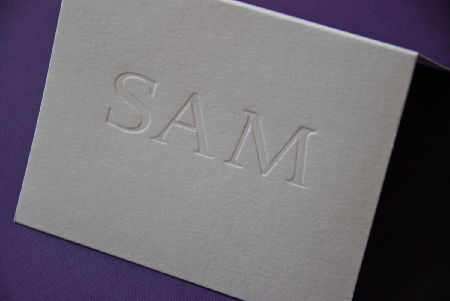 Personalized Letterpress A2 Folded Stationery - Triple Letter