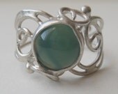 Silver and Aventurine Cocktail ring