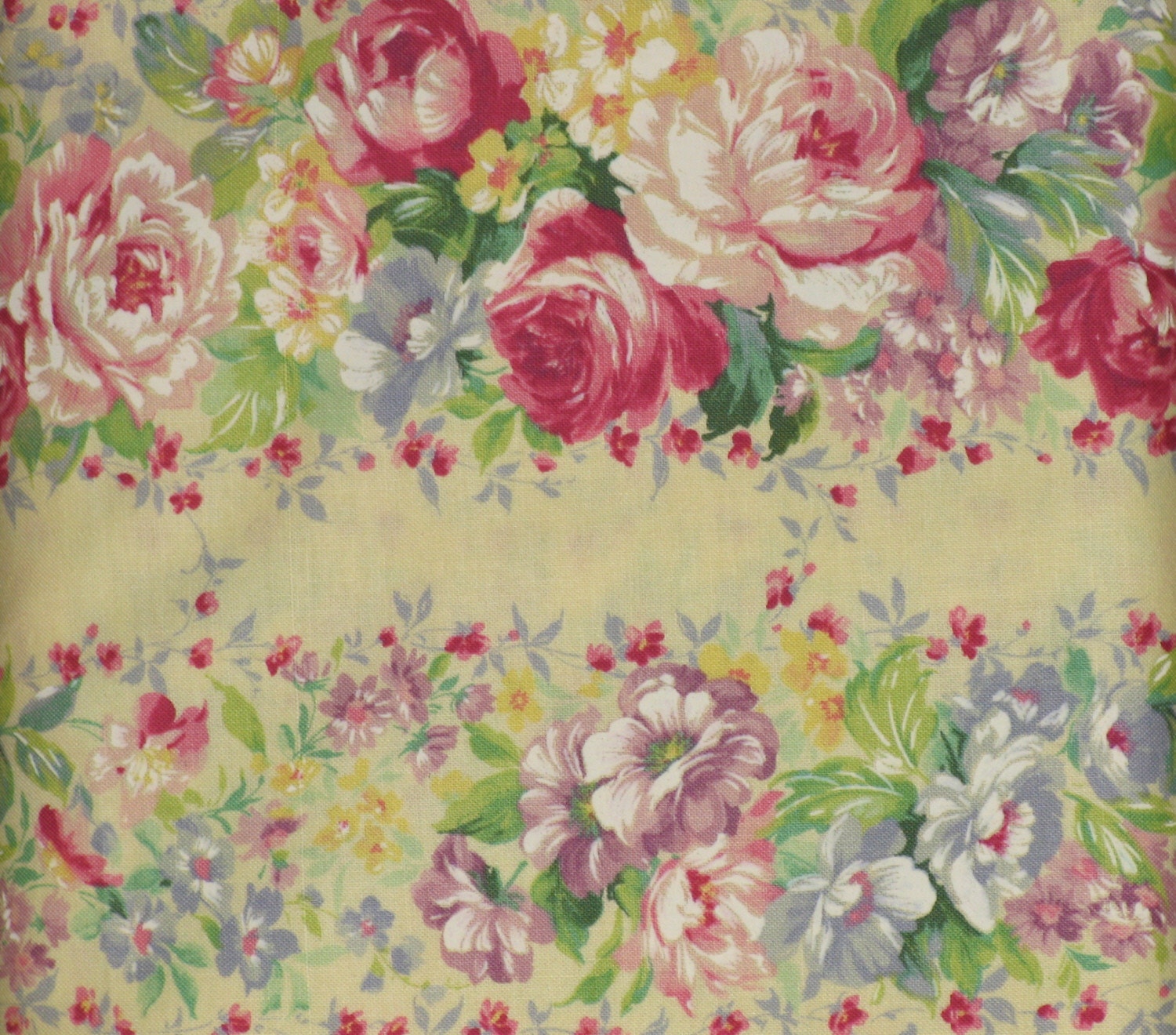 Fabri-Quilt, Inc.  -  Floral Design on Yellow Background