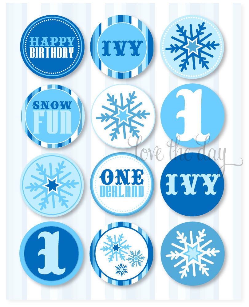 Snowflake Party Circles - A PRINTABLE Winter Wonderland Birthday Party Collection by Love The Day Il_170x135