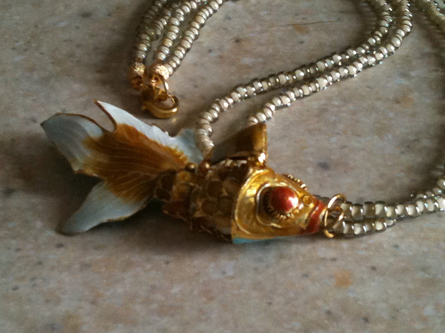 Wiggle Fish Cloisonne Zen Necklace