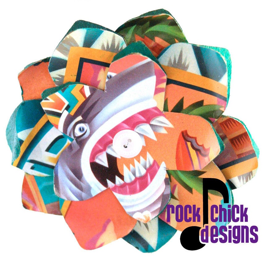 Beer 6-pack Holder Hair Flower- Lost Coast Brewery "Great White" microbrew