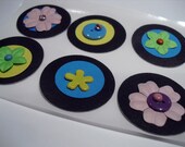 6 Envelope Seal Stickers or Scrapbook Embellishments