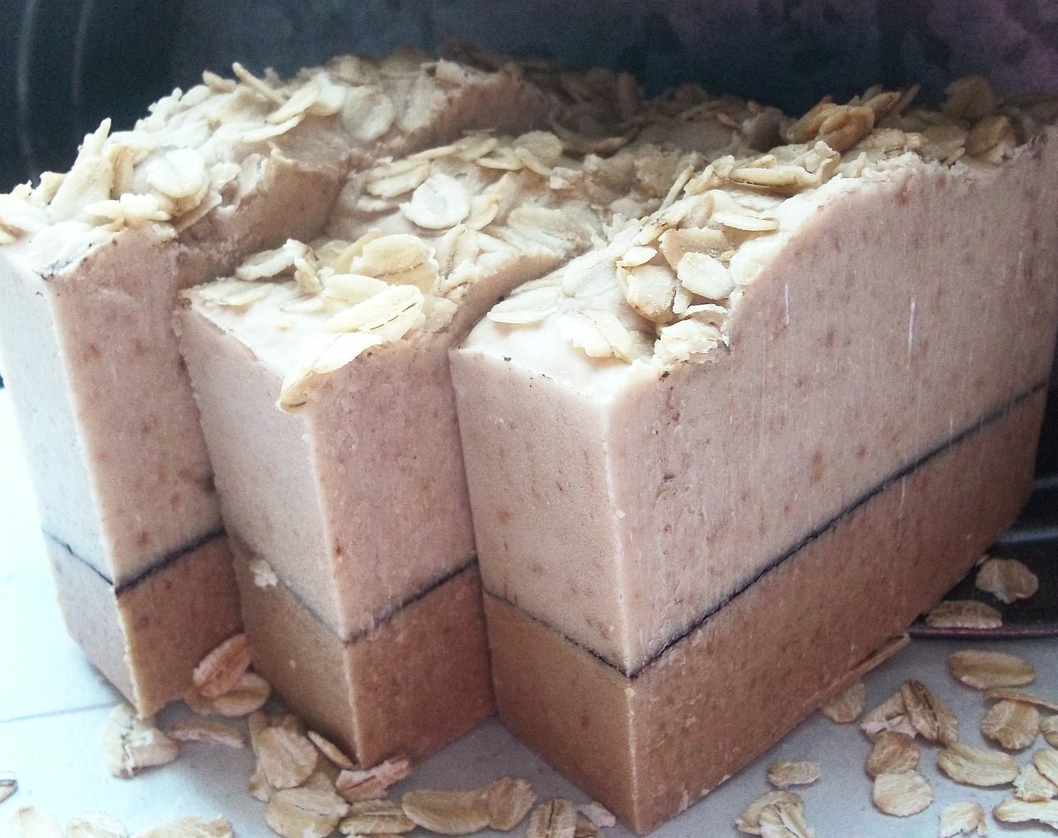OATMEAL soap with Goat Milk and Honey ... Black Kettle