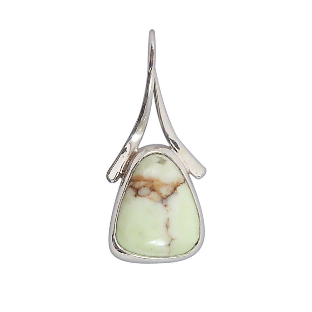 Citron Chrysoprase and Sterling Silver Pendant pcitd1928