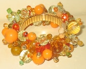 Grateful Harvest a Recycled Vintage Bead Bracelet of Thanks