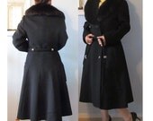 Winter Sale-Vintage Late 1940s 1950s Joseph Stein Designer Wool/Fur Coat