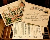 Vintage Travel Ticket and Postcard Invite