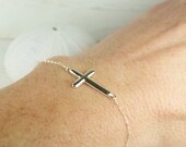 Dainty Silver Double Looped Cross Bracelet:) Simple Dainty Gifts
