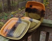Dinnerware Salad Plates Serving Plates Set of 4  Autumn Collection Ready to Ship