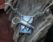 silver can of sardines necklace with aqua terra jasper
