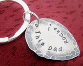 Silver Guitar Pick Hand Stamped Keychain Personalized For Groomsmen Dad Boyfriend