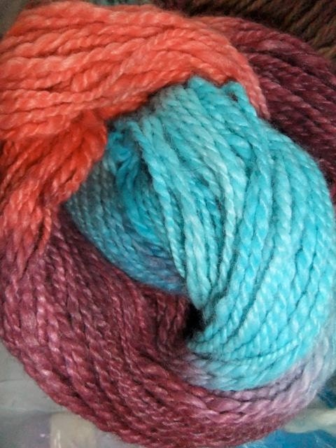 Handspun and hand dyed Alpaca/Bamboo yarn