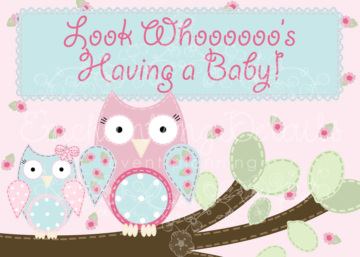 PRINTABLE "Look Whooo's Expecting" Baby Shower Party Kit