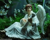Angel of Music and Angel of Spirit Guitar Mandoline Dove Sun Dial Porcelain Figurines Christmas