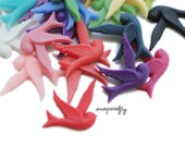 25pc dove cabochons deluxe set, matte resin, flatback for gluing to hairpins and rings 30mm