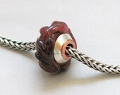 Green Blue Lampwork Glass Bead