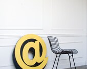 Sign Letter AT Symbol - Vintage Inspired  - Wood Alphabet, Wall Art - Pick Your Letter