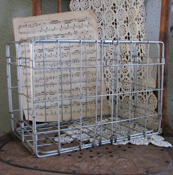 vintage metal milk crate collapsable