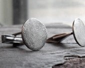 Fingerprint Cufflinks in Fine Silver
