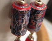 Art crime Urban Street art earrings in red