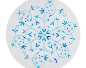 Embroidery Pattern Aqua Snowflake Christmas Winter PDF