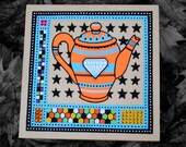 Neon Orange Teapot - original painting
