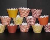 Thanksgiving mix Standard Cupcake Wrappers Classic Collection wedding yellow rust orange Il_170x135