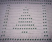 Hand Crocheted Christmas Afghan, 100% Washable, 73" x 46"