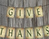 Thanksgiving Bunting Banner - Give Thanks - Printable Il_170x135