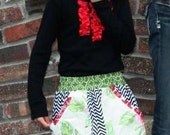 Holiday Christmas Red Black 3 Ruffle Fibbon Tshirt Girls Winter 0-6 months thru 8